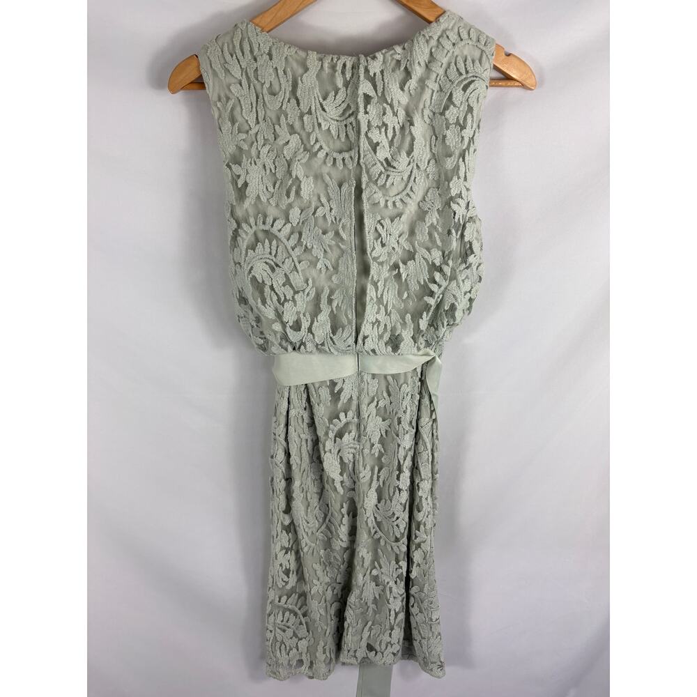 Adrianna Papell Mint Sleeveless Lace Tie Waist Dress Size 8 - Picture 5 of 5